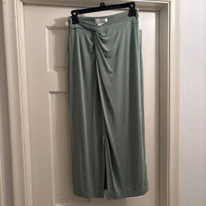 Anthropologie Green Twist Front Junie Midi Skirt Size: Small
